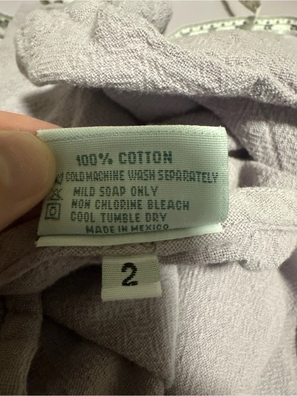 Oh My Gauze! Lilac purple scoopneck oversized 100% cotton top size 2 (L/XL) - Picture 4 of 7